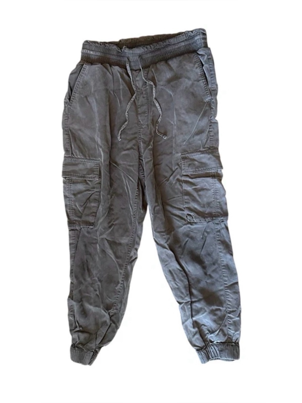 Abercrombie & Fitch Lightweight Cargo Pants Lyocell Womens Gray Drawstring M